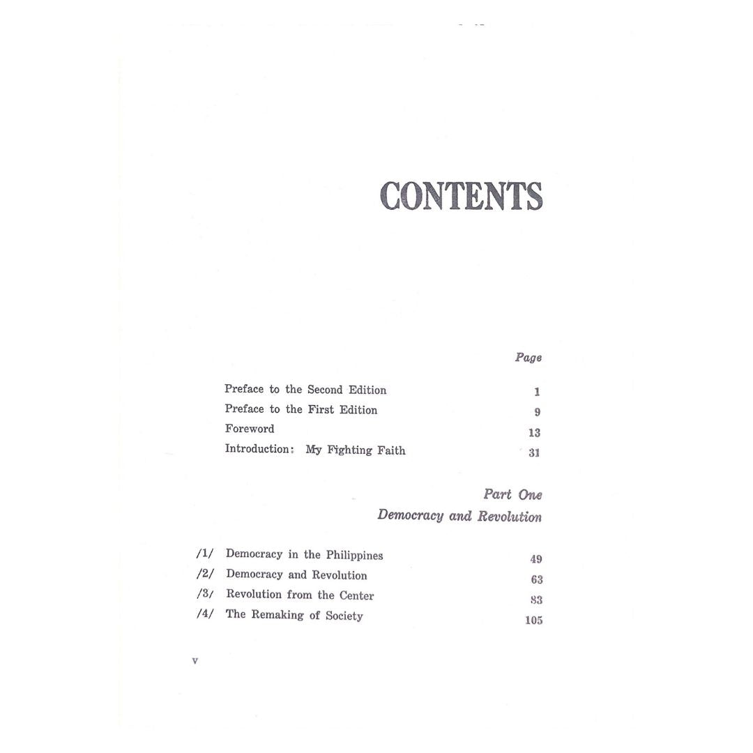 The Democratic Revolution of the Philippines (Hardcover) by Ferdinand E. Marcos Table of contents