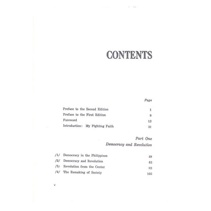 The Democratic Revolution of the Philippines (Hardcover) by Ferdinand E. Marcos Table of contents
