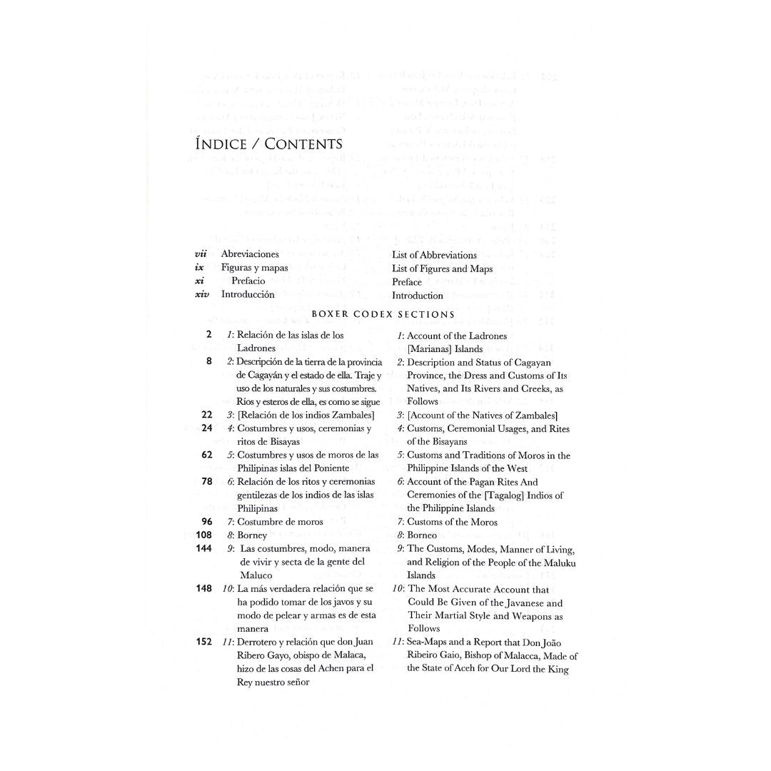 Boxer Codex (Table of Content 1)