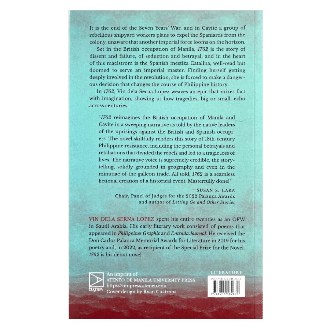 1762: Vin Dela Serna Lopez A Novel (Back Cover)