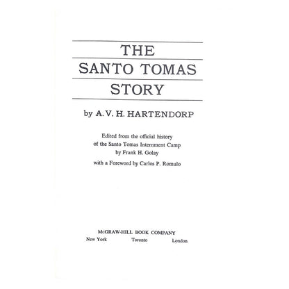 The Santo Tomas Story by A.V.H. Hartendorp Title page