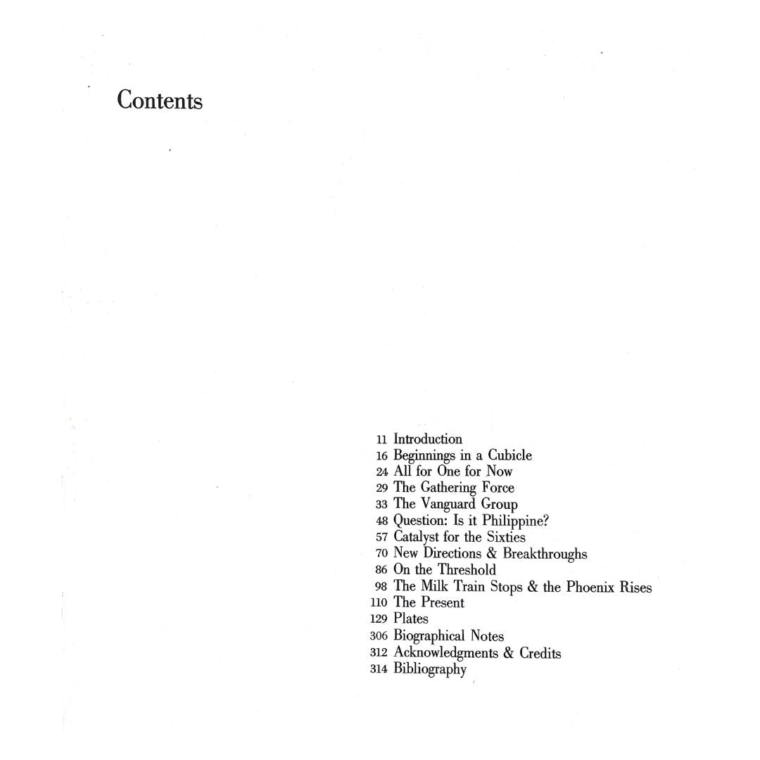 Contemporary Philippine Art By Manuel D. Duldulao (Table of Contents)