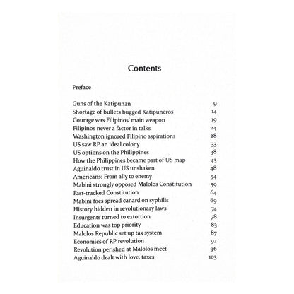 Looking Back 13: Guns of the Katipunan By Ambeth Ocampo (Table of Contents)