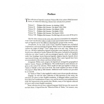 Philippine Folk Literature Series: Vol. 3 The Legends (Preface)