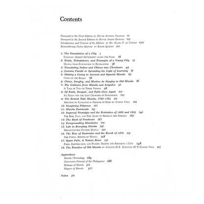 Old Manila: Second edition By Carlos L. Quirino's (Table of Contents)