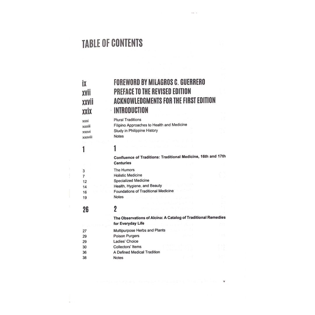 Traditional Medicinal in the Colonial Philippines: 16th to the 19th Century Revised Edition by Ma. Mercedes G. Planta  Table of contents