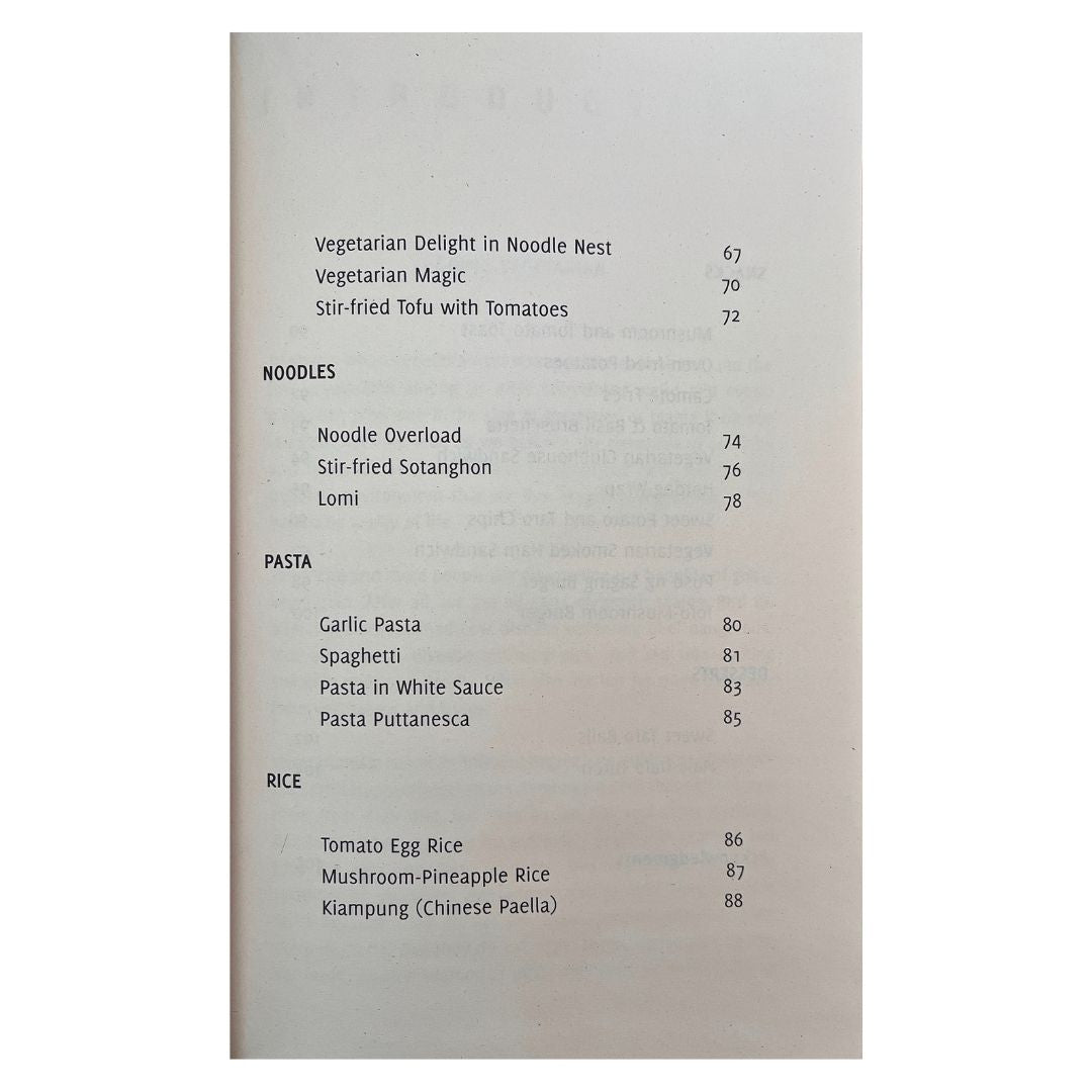Pinoy Vegetarian Cookbook 60 Recipes Even  Non-Vegetarians Would Love (Table of Content 2)