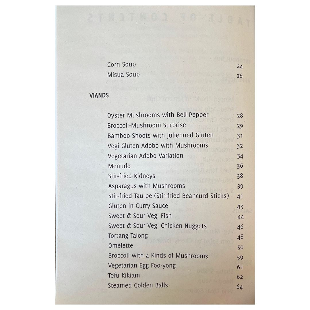 Pinoy Vegetarian Cookbook 60 Recipes Even  Non-Vegetarians Would Love (Table of Content 3)