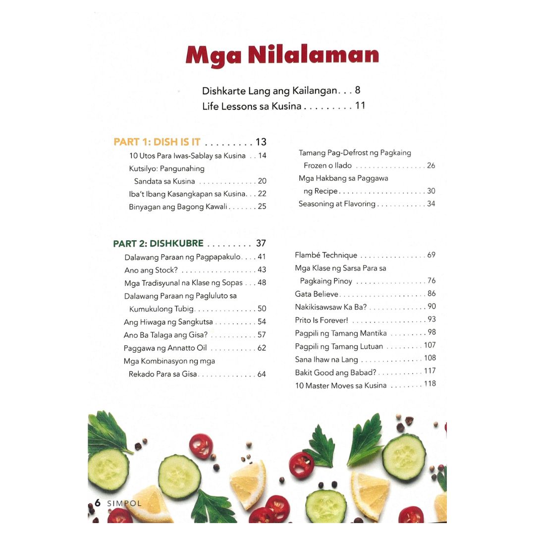 Simpol Dish Karte Cookbook by Tatung Sarthuo (Table of Content 1)