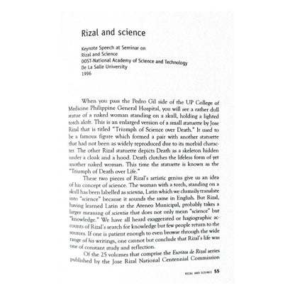 Meaning & History: The Rizal Lectures Revised Edition By Ambeth R. Ocampo (Rizal and Science)