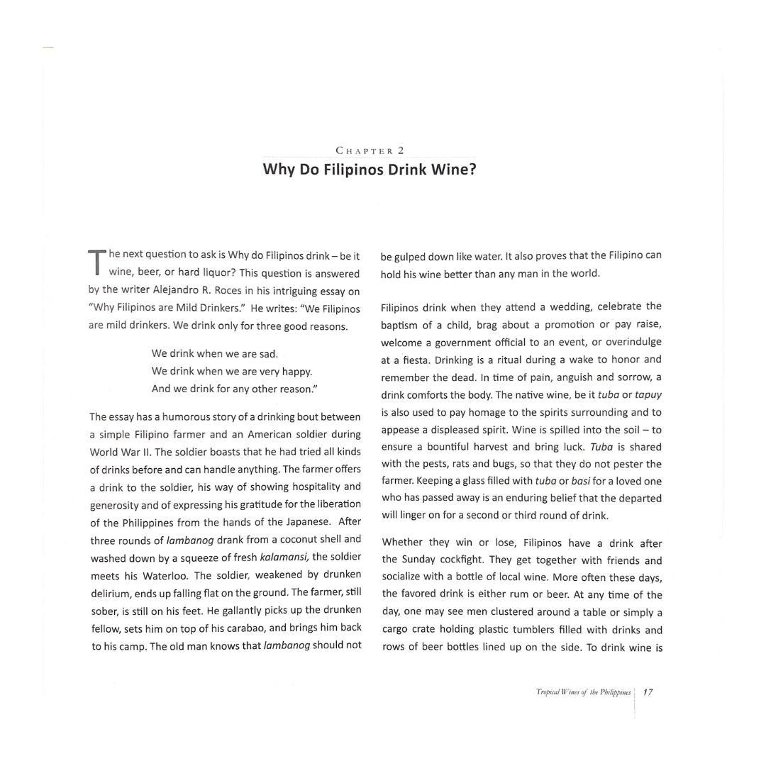 In High Spirits: Tropical Wines of the Philippines (Chapter 2: Why Do Filipinos Drink Wine)