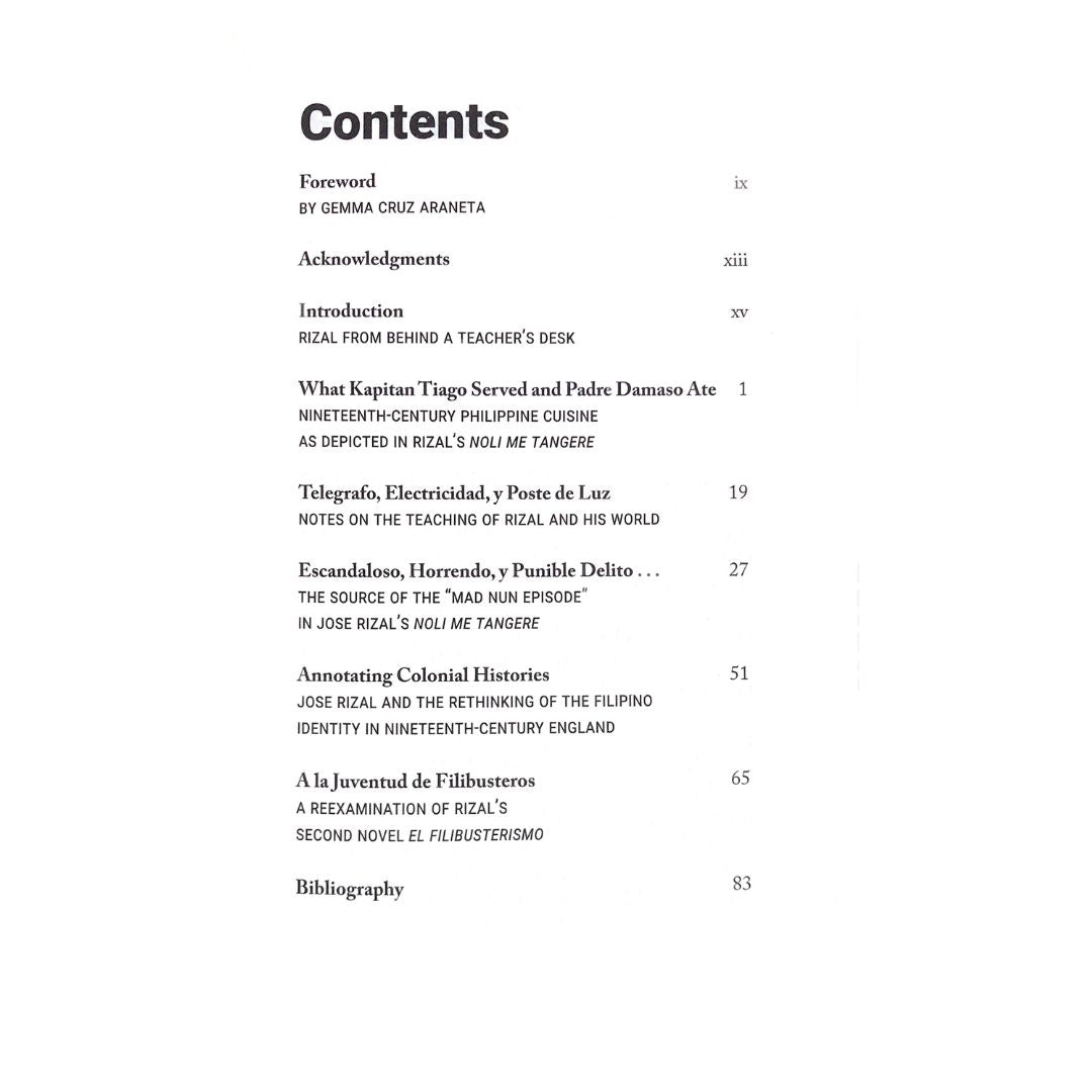 What Kapitan Tiago Served and Padre Damaso Ate: Studies on Jose Rizal, His World, and His works