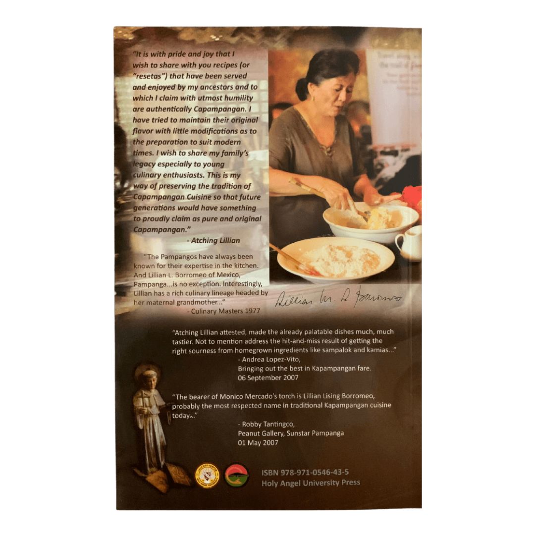 Atching Lillian's Heirloom Recipes: Romancing the Past through Traditional Calutung Capampangan (Back Cover)