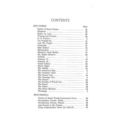 Santo Tomas Interment Camp by James E. McCall Table of contents