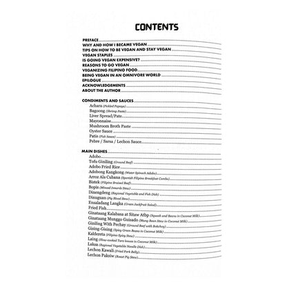 Filipino Vegan: Recipes and Stories to Stir up Filipino Flavors and Perspectives by RG  Enriquez-Diez  Table of Content 1