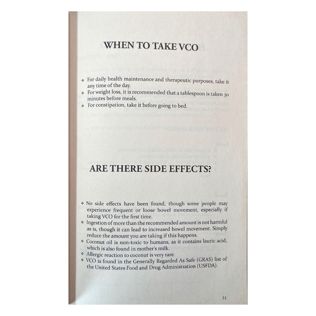 The Coconut Facts Book (When to take VCO)