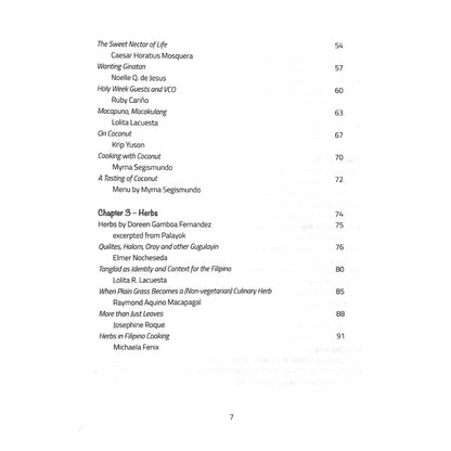 Sangkap: Basic Philippine Ingredients (Table of Content 2)