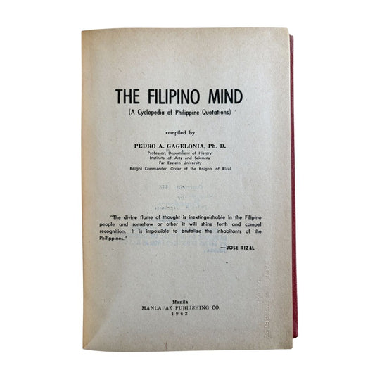 The Filipino Mind by Pedro Gagelonia (Digital Copy)