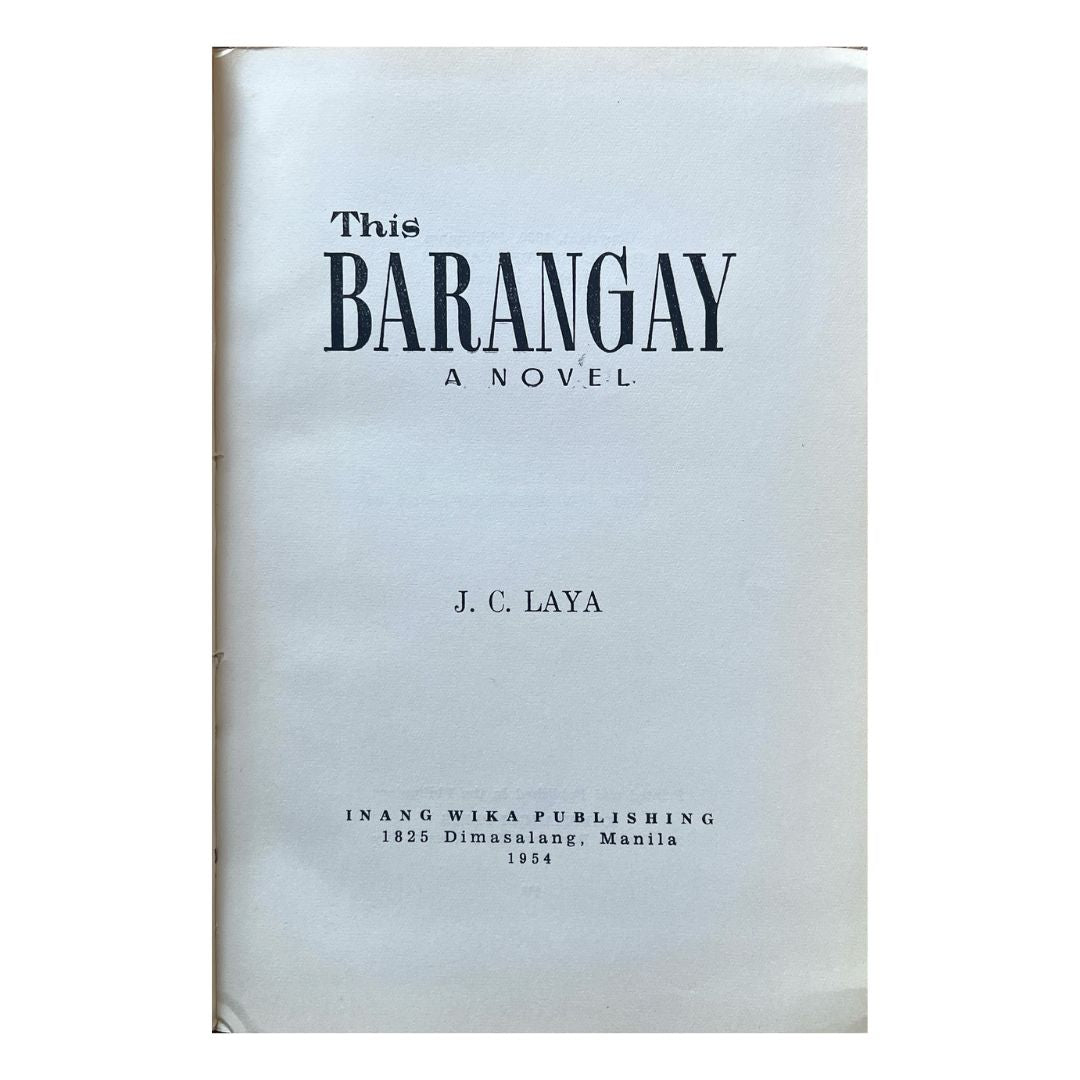 This Barangay by Juan Cabreros Laya Title page