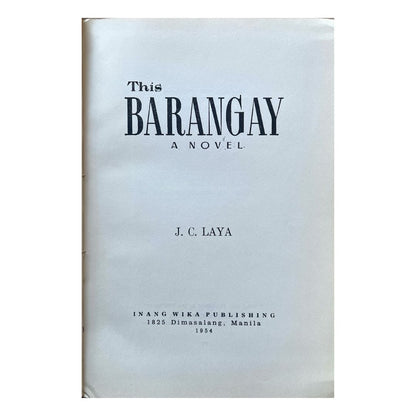 This Barangay by Juan Cabreros Laya Title page