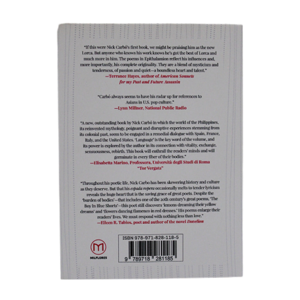 Epithalamion: New and Selected Poems 1990-2020 by Nick Carbo Front Cover